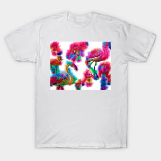 Abstract Flamingo Flock T-Shirt